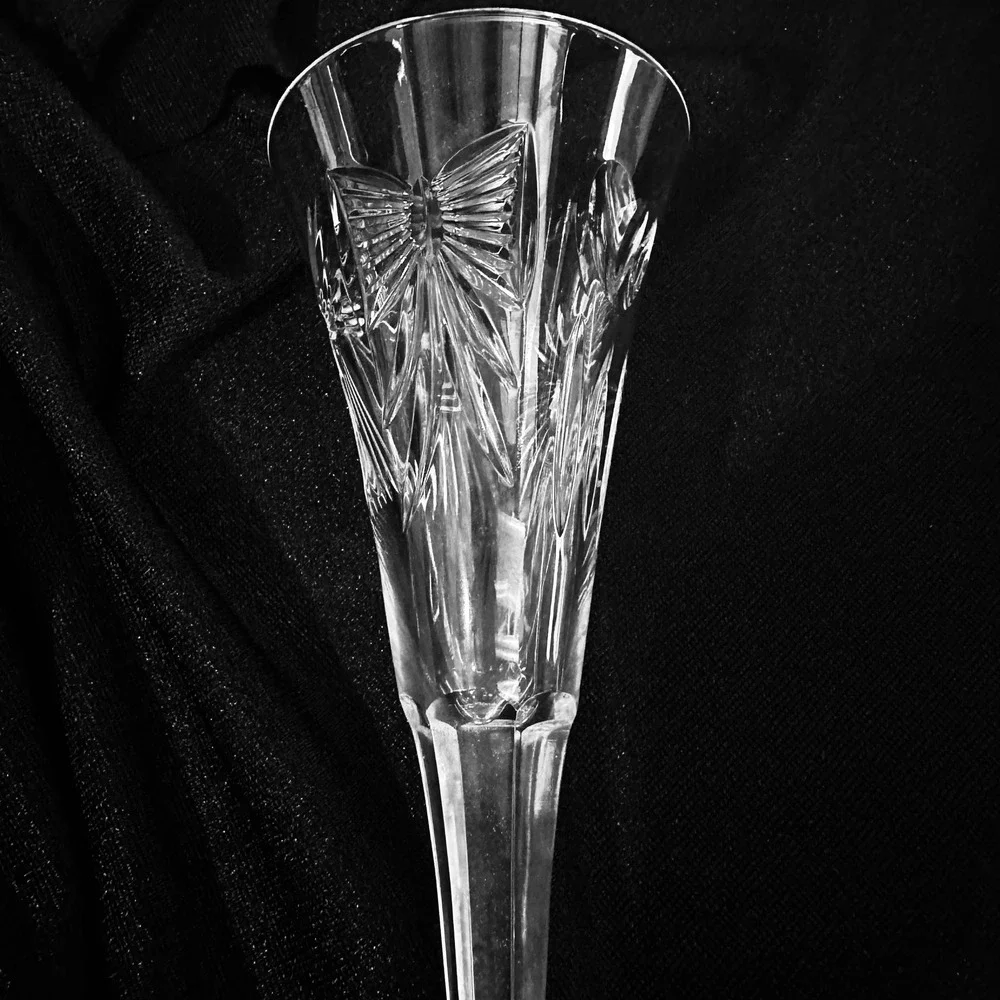 2 Waterford Crystal Millennium Collection Champagne Flutes Set of 2 Signed 9.25